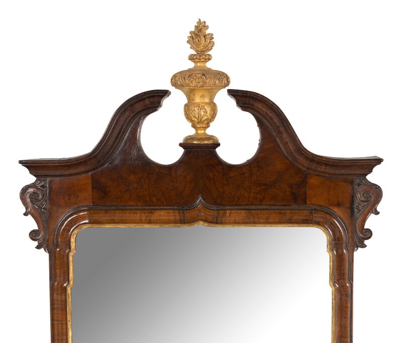 A George I Walnut and Parcel-Gilt Mirror - 2