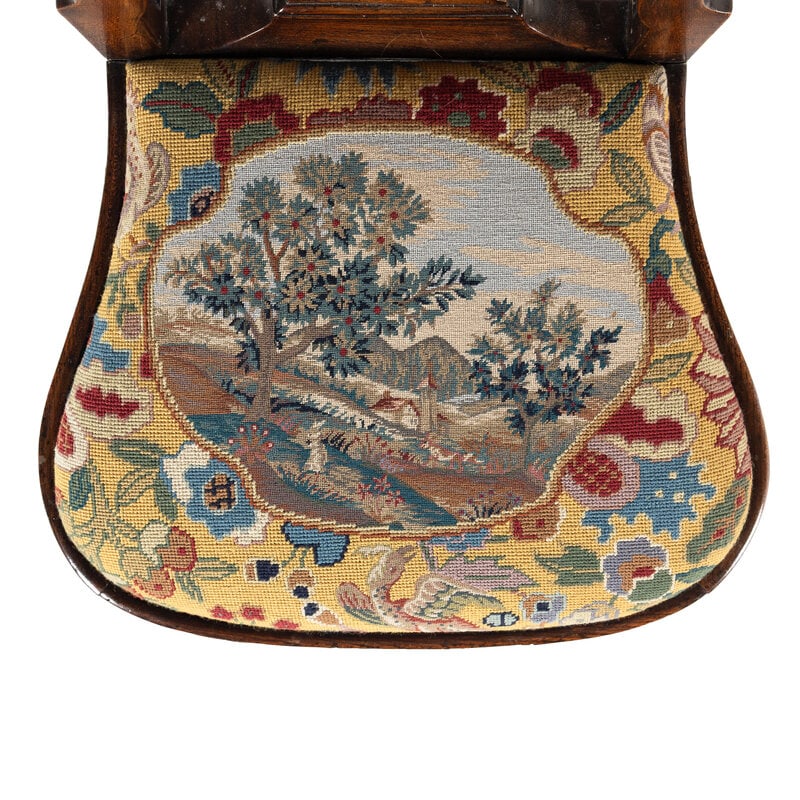 A Pair of George II Burl Walnut Side Chairs - 3