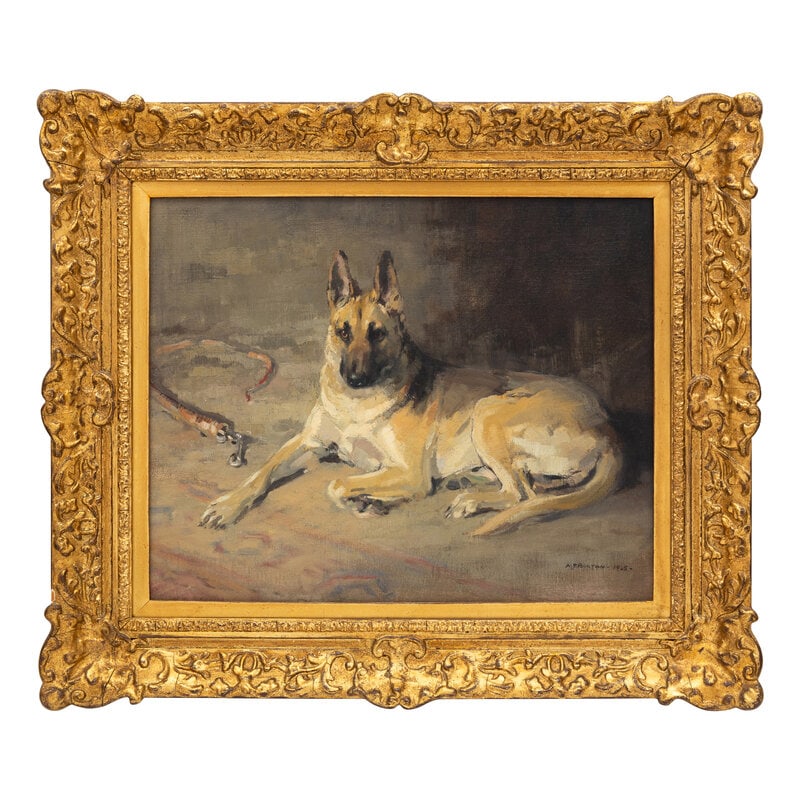 Nancy Jane Burton, RSW (British, 1891-1972) An Alsatian (Portrait of a German Shepherd), 1925 (1 of 3)