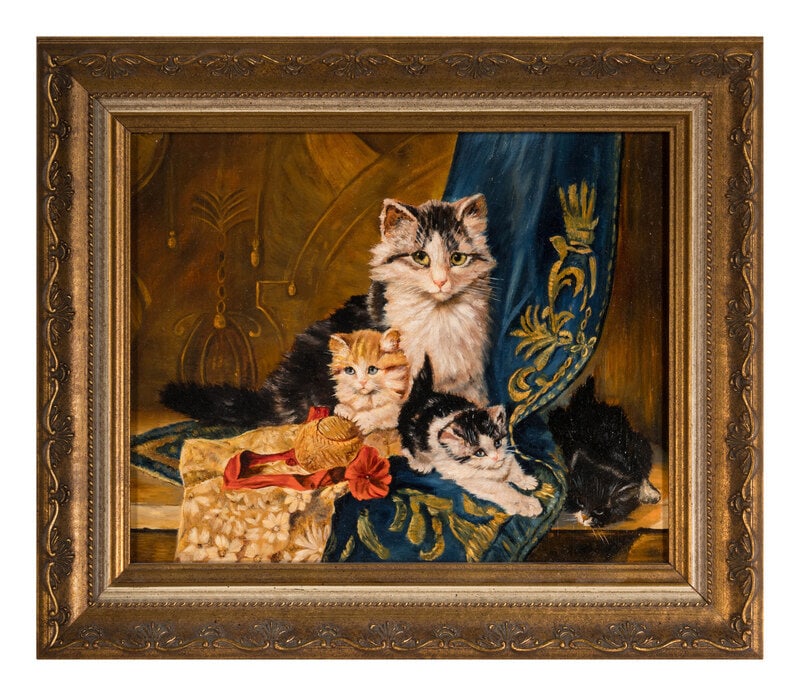 Continental School 20th Century Momma Cat and Kittens (1 of 4)