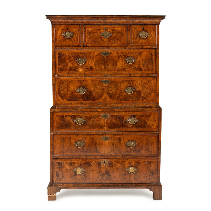 A George III Burl Walnut Chest on Chest (1 of 3)