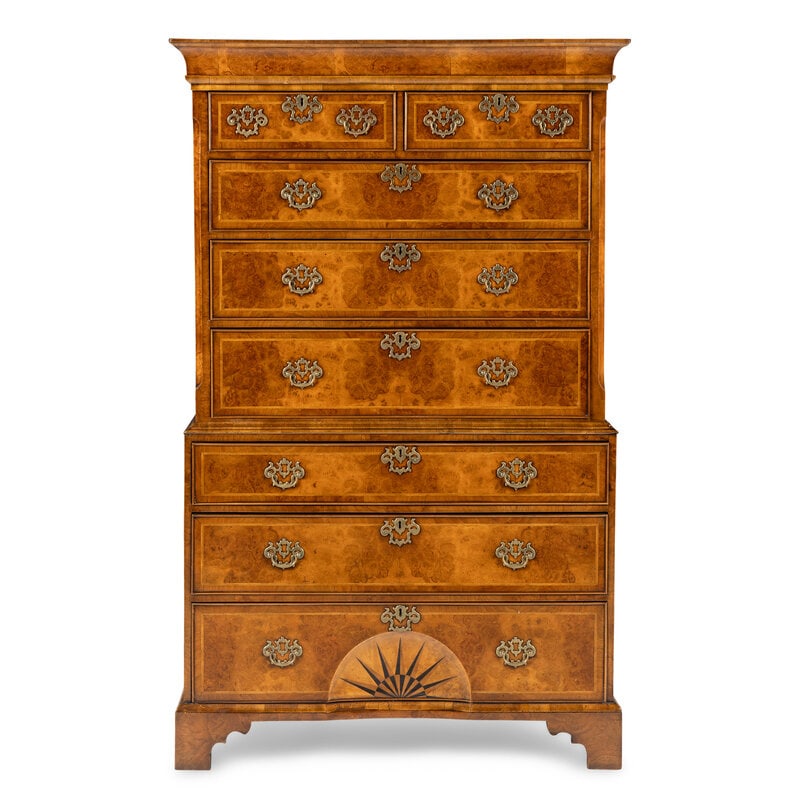 A George III Burl Walnut Chest-on-Chest (1 of 4)