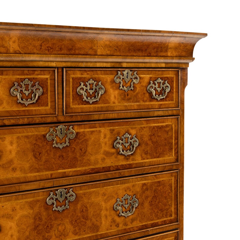 A George III Burl Walnut Chest-on-Chest - 3