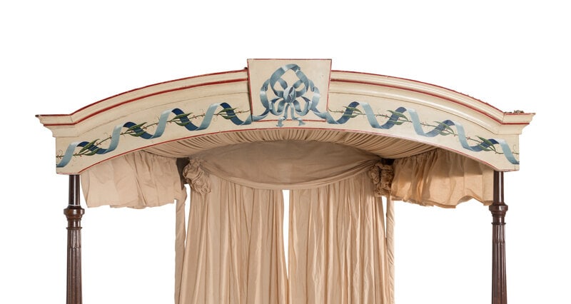 A George III Mahogany and Polychrome Decorated Tester Bed - 4