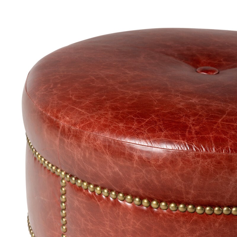 A Leather Upholstered Ottoman - 2
