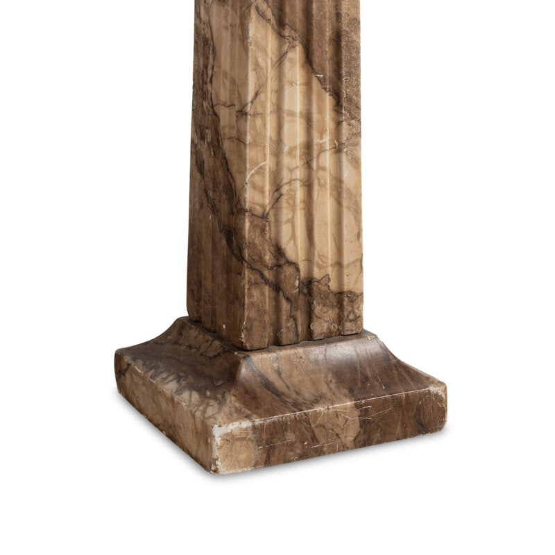 A Neoclassical Style Carved Mottled Brown Alabaster Obelisk - 2