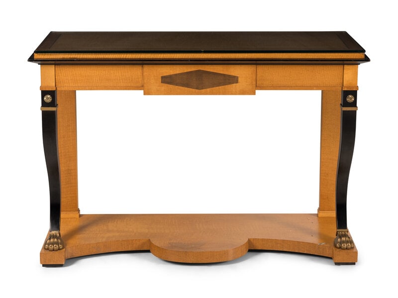 An Empire Style Parcel-Gilt and Ebonized Maple Console Table (1 of 2)