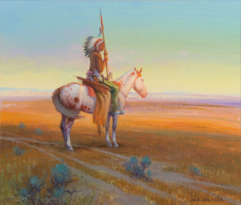 W. Steve Seltzer (American, b. 1955) Scout on Horse - 2