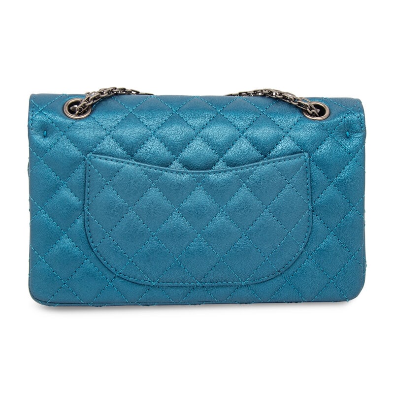 CHANEL, METALLIC BLUE 2.55 REISSUE FLAP BAG - 2
