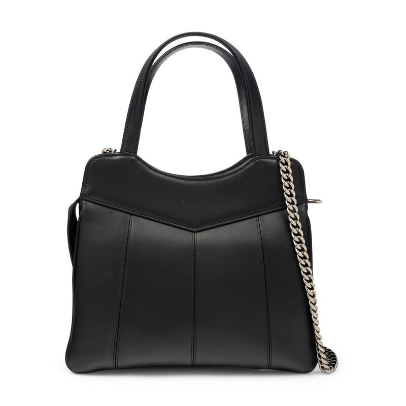 GUCCI, BLACK LEATHER GG TOTE - 3