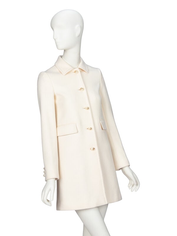 GUCCI, IVORY WOOL COAT - 3