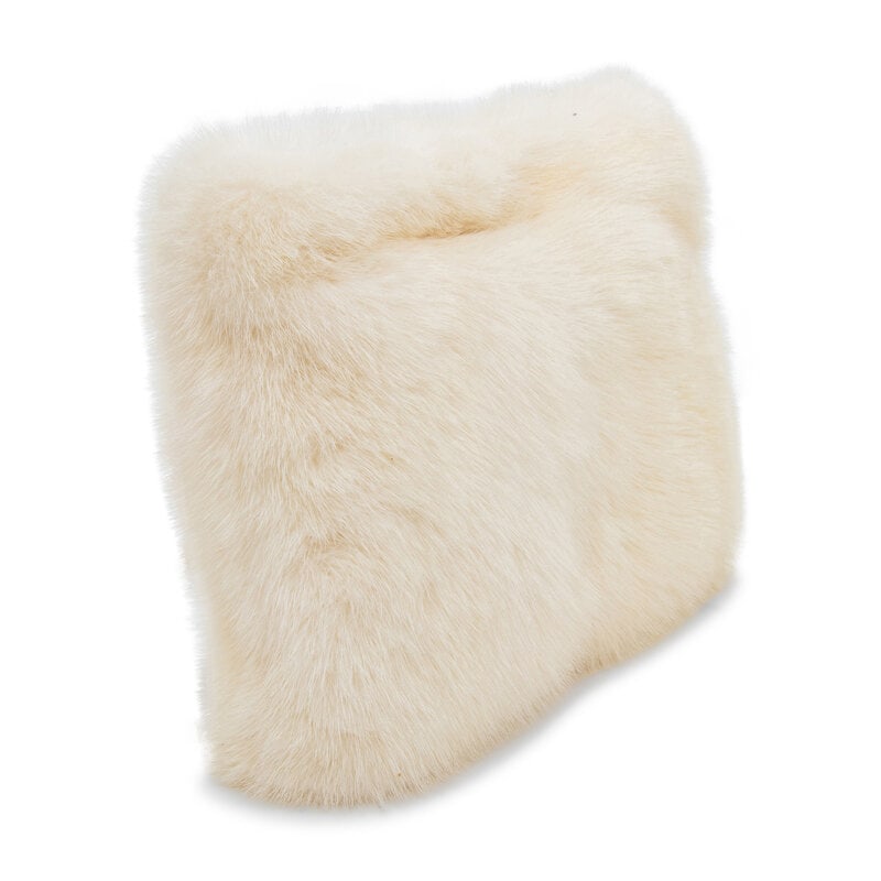 PRADA, WHITE MINK FUR CLUTCH - 2