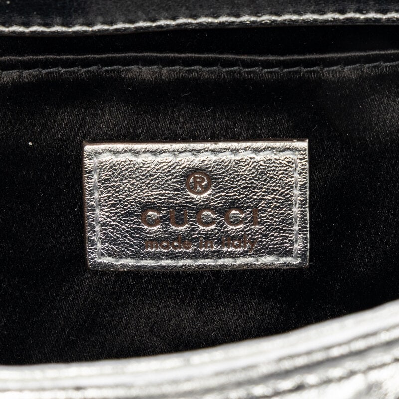 GUCCI, SILVER LEATHER HORSEBIT BAG - 4