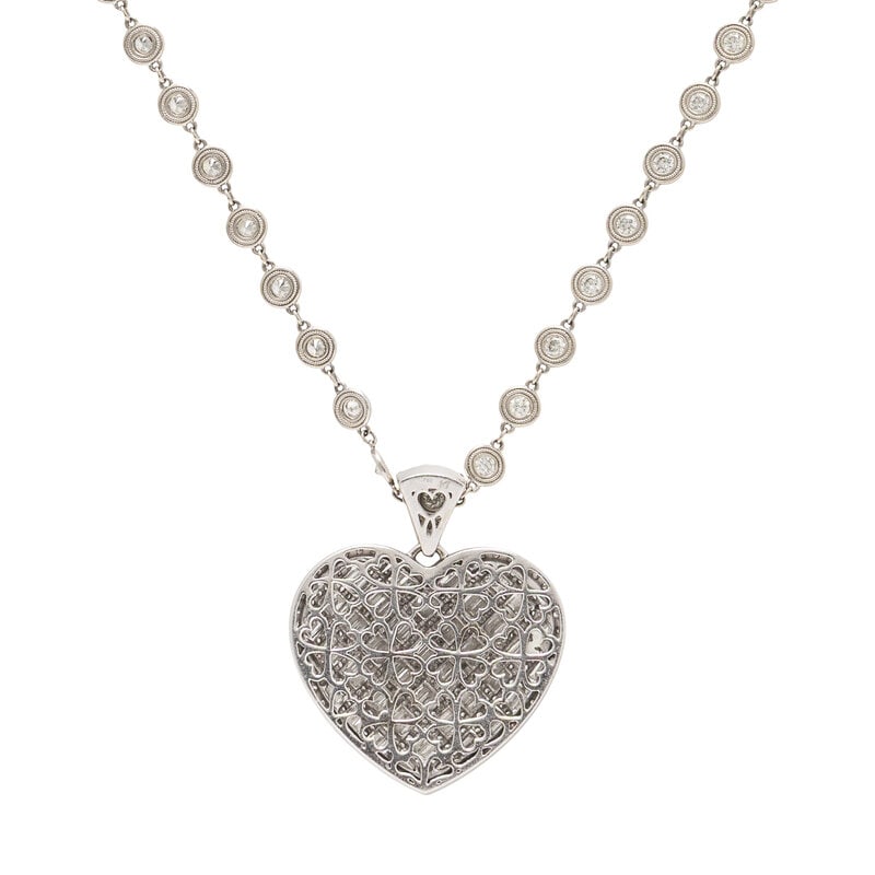 DIAMOND HEART PENDANT NECKLACE - 4