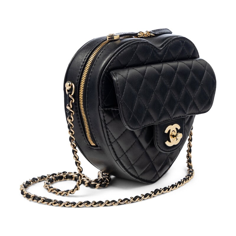 CHANEL, QUILTED LOVE HEART BAG - 3