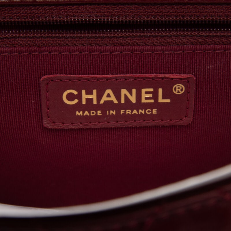 CHANEL, BURGUNDY TOP HANDLE FLAP BAG - 4