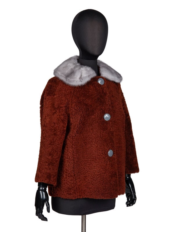 PRADA, MINK COLLAR & SHEARLING JACKET - 2