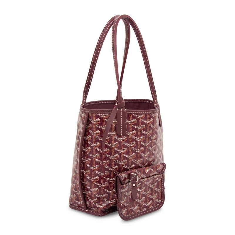 GOYARD, BURGUNDY GOYARDINE MINI TOTE - 2