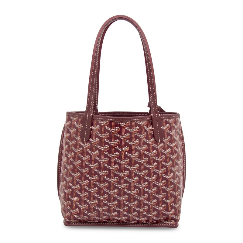GOYARD, BURGUNDY GOYARDINE MINI TOTE - 3