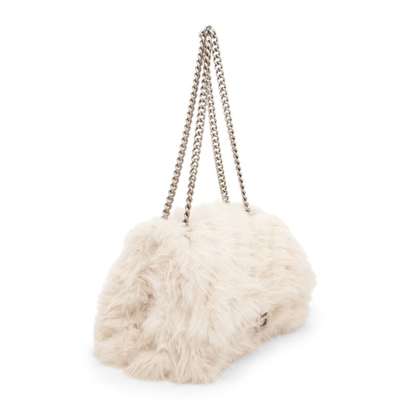 BALENCIAGA, FAUX FUR CRUSH BAG - 2