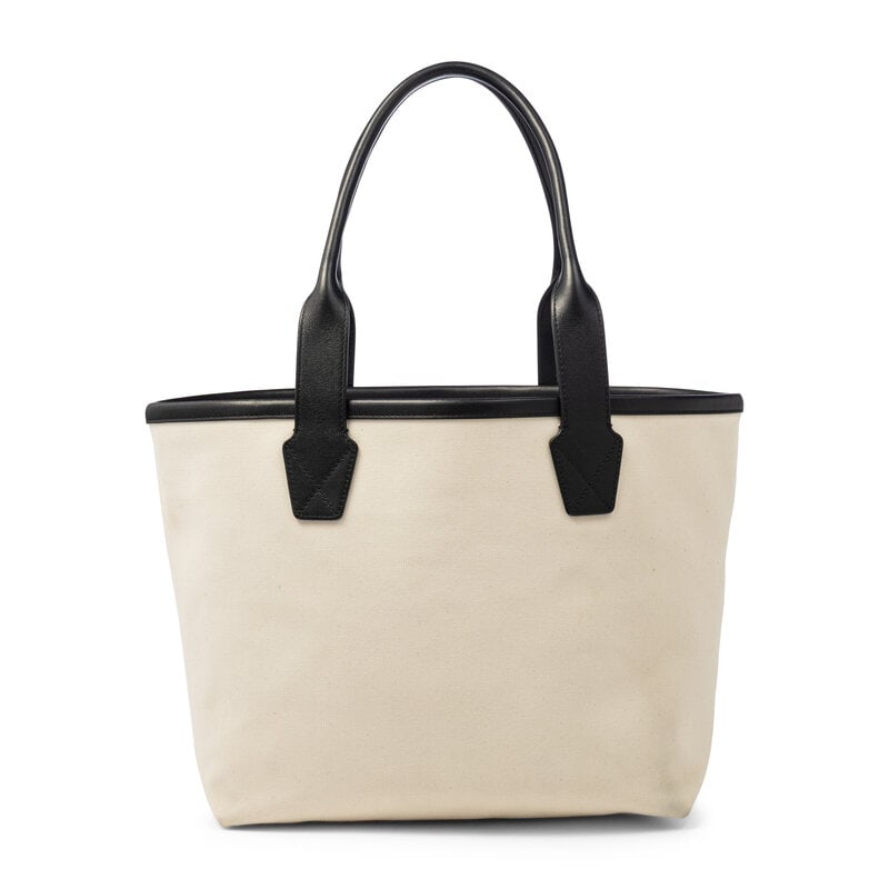 BALENCIAGA, WHITE CANVAS LOGO TOTE - 3