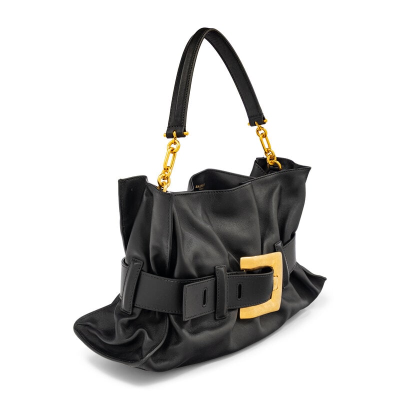 BALMAIN, BLACK ANTHEM SHOULDER BAG - 2