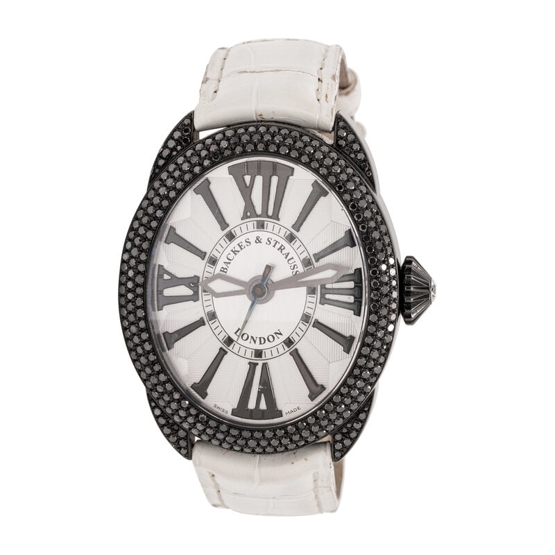 BACKES & STRAUSS, REF. 3643.MA 'REGENT DIAMOND KNIGHT' BLACK DIAMOND WATCH (1 of 4)