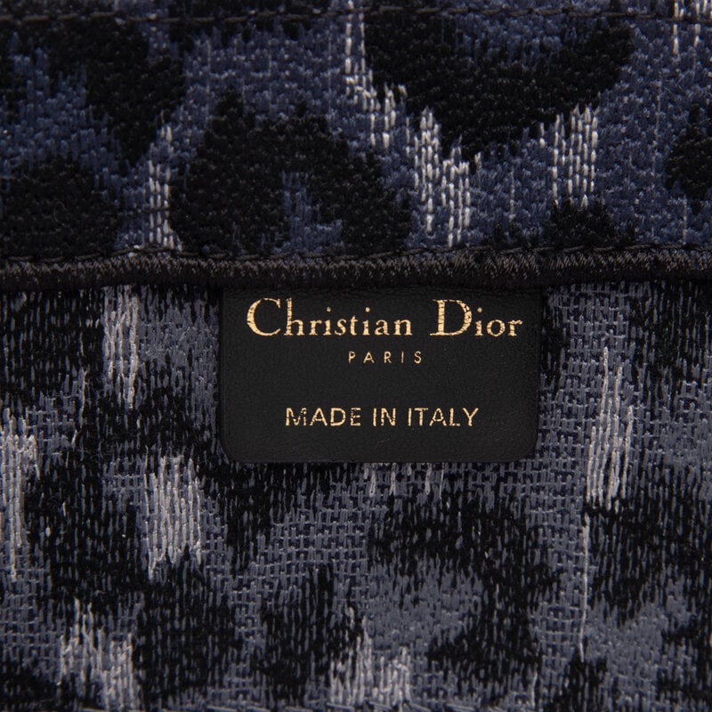 CHRISTIAN DIOR, NAVY LEOPARD MEDIUM BOOK TOTE - 4