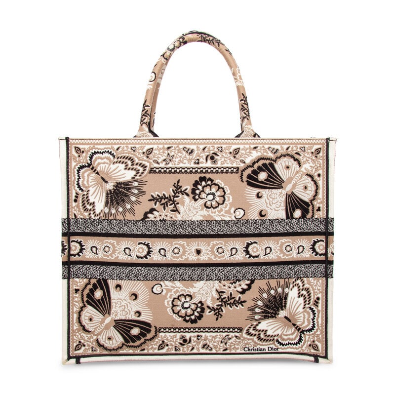 CHRISTIAN DIOR, LARGE BUTTERFLY BOOK TOTE - 2