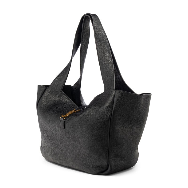 SAINT LAURENT, MEDIUM LEATHER SHOPPING TOTE - 2