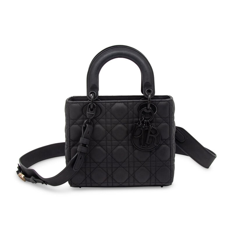 CHRISTIAN DIOR, MATTE ALL-BLACK SMALL LADY DIOR - 2