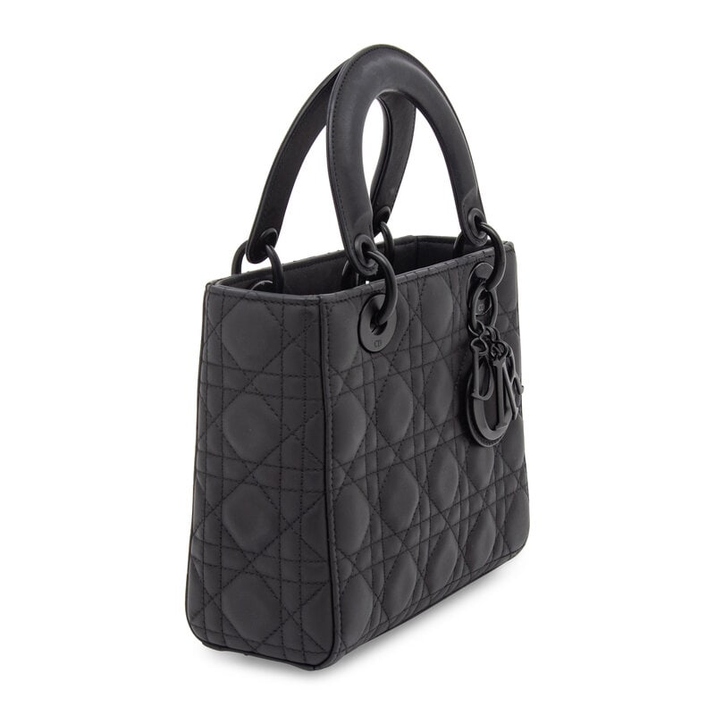 CHRISTIAN DIOR, MATTE ALL-BLACK SMALL LADY DIOR - 3