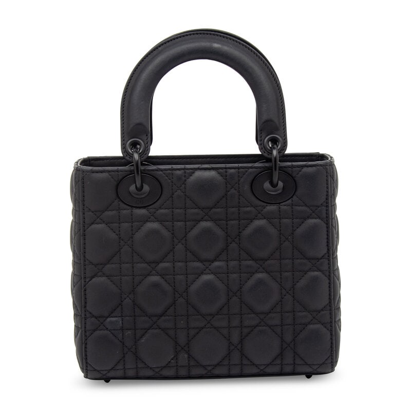 CHRISTIAN DIOR, MATTE ALL-BLACK SMALL LADY DIOR - 4