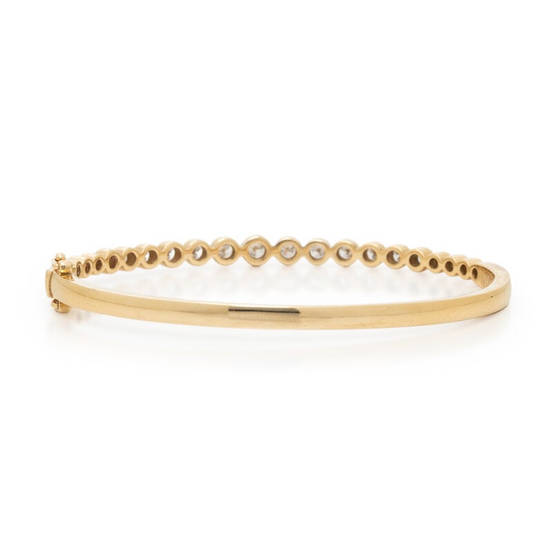 YELLOW GOLD AND DIAMOND BANGLE BRACELET - 2