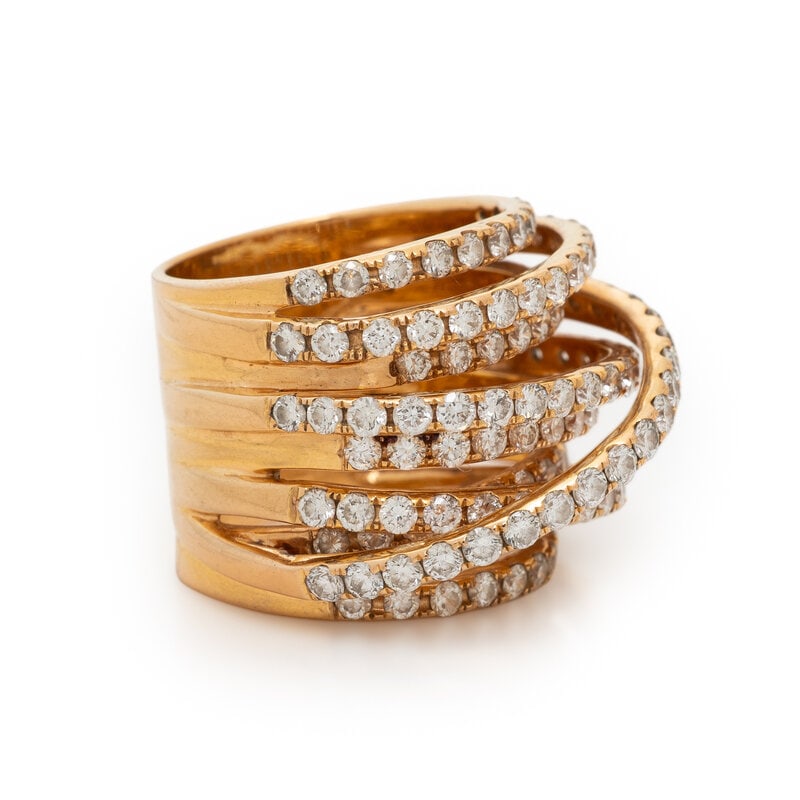 ROSE GOLD AND DIAMOND MULTIBAND RING - 2
