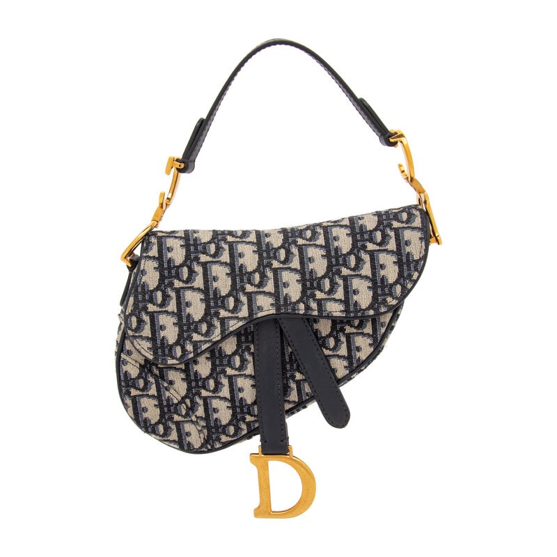 CHRISTIAN DIOR, OBLIQUE JACQUARD MINI SADDLE BAG (1 of 5)