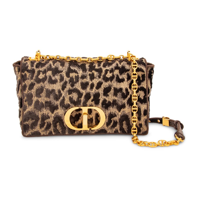 CHRISTIAN DIOR, CARO BAG IN VELVET LEOPARD JACQUARD (1 of 5)