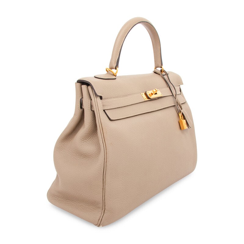 HERMÈS, KELLY 35 IN GRIS TOURTERELLE TOGO - 3