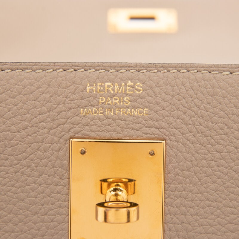 HERMÈS, KELLY 35 IN GRIS TOURTERELLE TOGO - 6