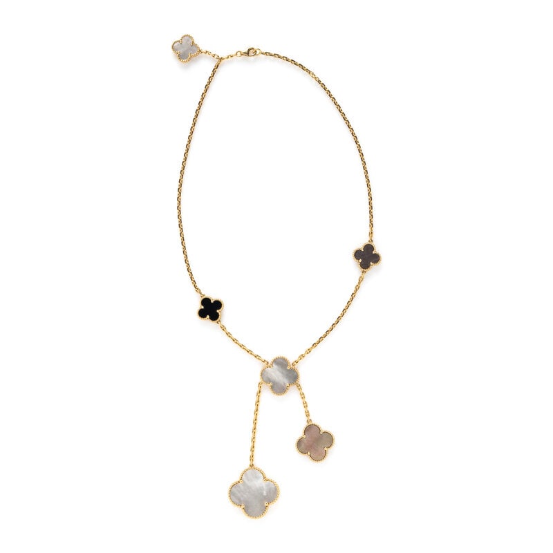 VAN CLEEF & ARPELS, ONYX AND MOTHER-OF-PEARL 'MAGIC ALHAMBRA' NECKLACE (1 of 3)