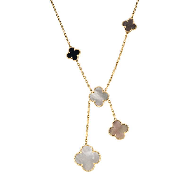 VAN CLEEF & ARPELS, ONYX AND MOTHER-OF-PEARL 'MAGIC ALHAMBRA' NECKLACE - 2