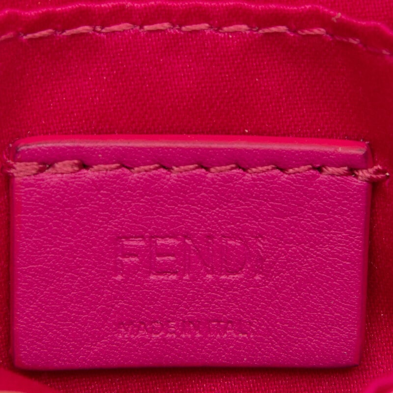 FENDI, BEADED PINK NANO BAGUETTE BAG - 5