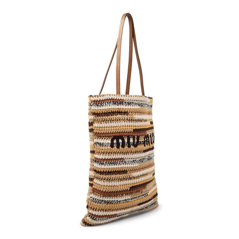 MIU MIU, STRIPED CROCHETED TOTE BAG - 2