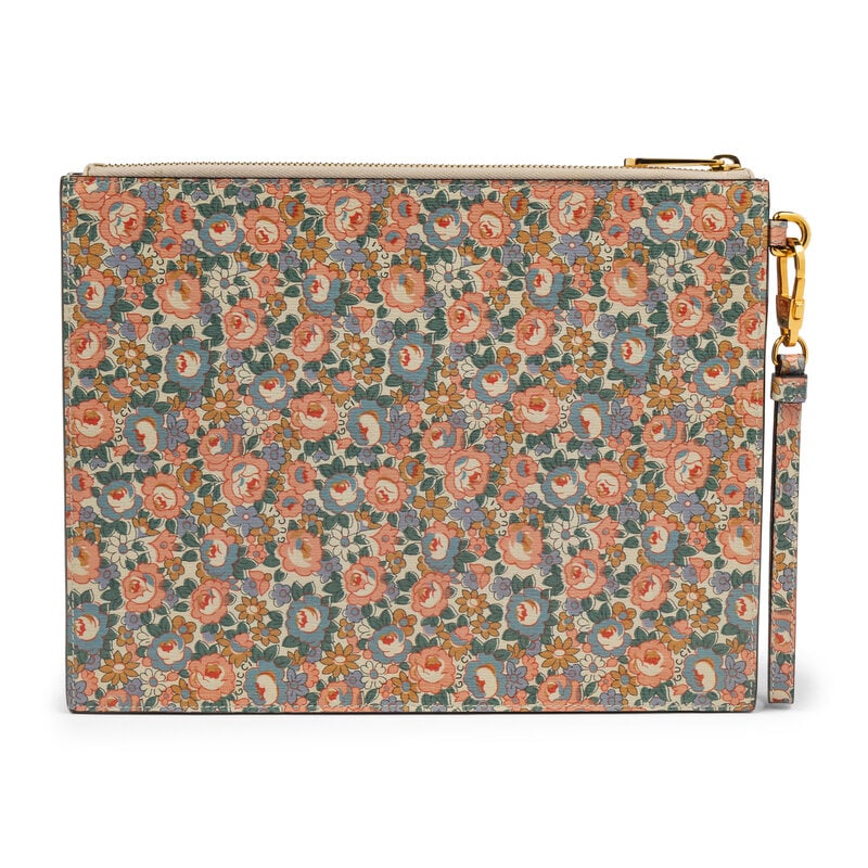 GUCCI x LIBERTY, FLORAL-PRINT LEATHER CLUTCH - 3