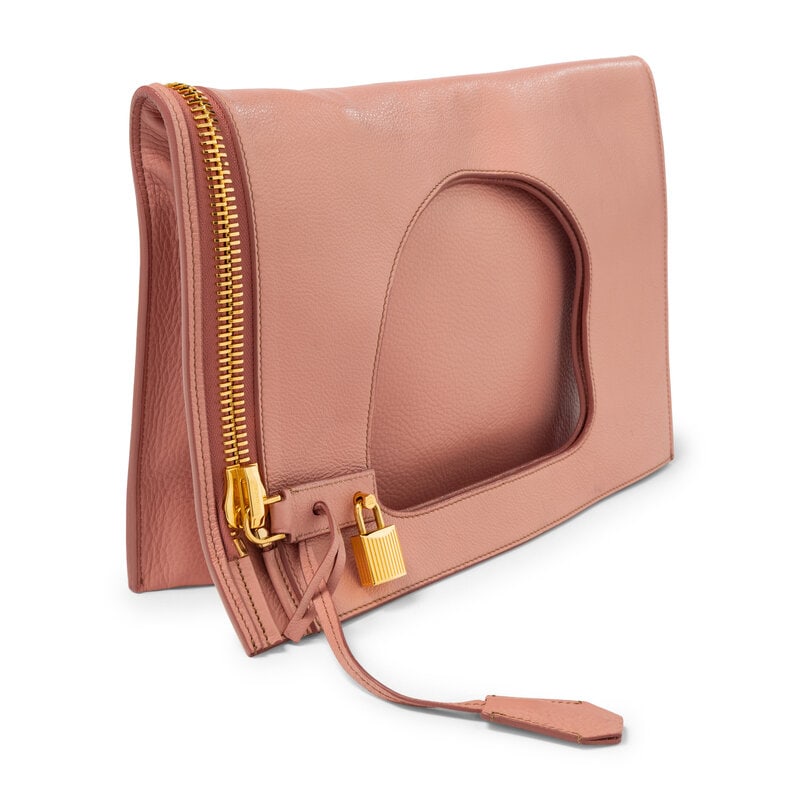 TOM FORD, PINK LEATHER CONVERTIBLE TOTE - 2