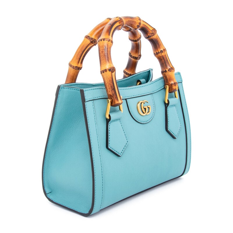 GUCCI, SMALL BLUE DIANA BAG - 2