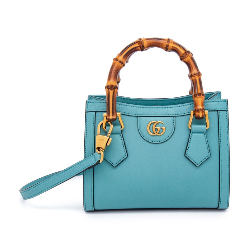 GUCCI, SMALL BLUE DIANA BAG - 4