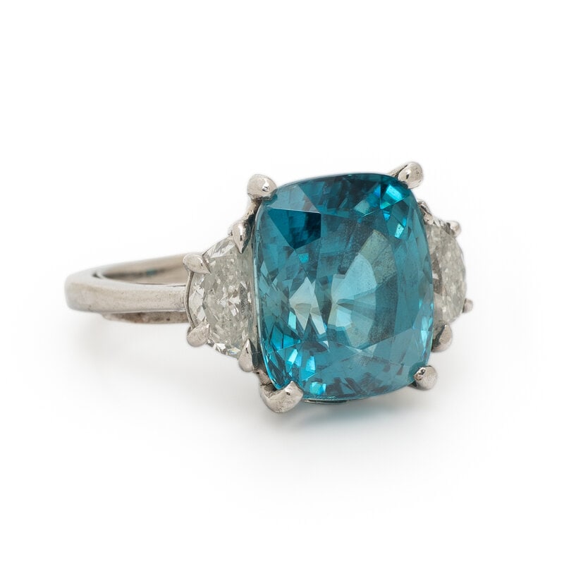 CHRISTOPHER KAUFMANN, BLUE ZIRCON AND DIAMOND RING - 2