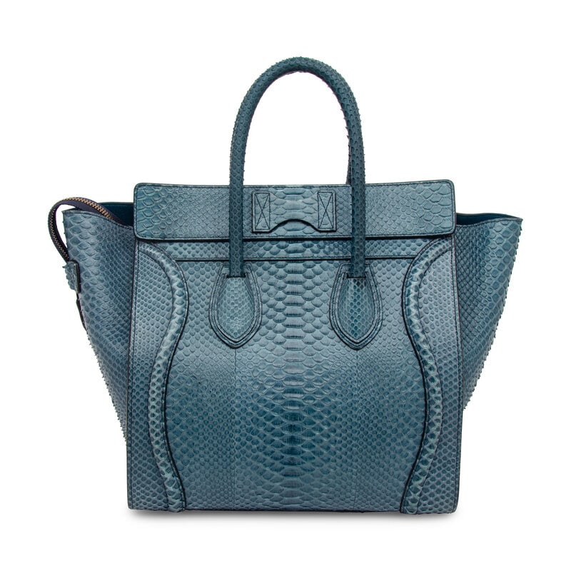 CELINE, BLUE PYTHON LUGGAGE BAG - 2