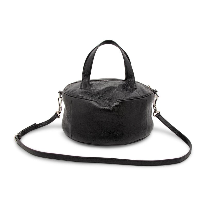 BALENCIAGA, AGED LEATHER CIRCLE BAG - 3